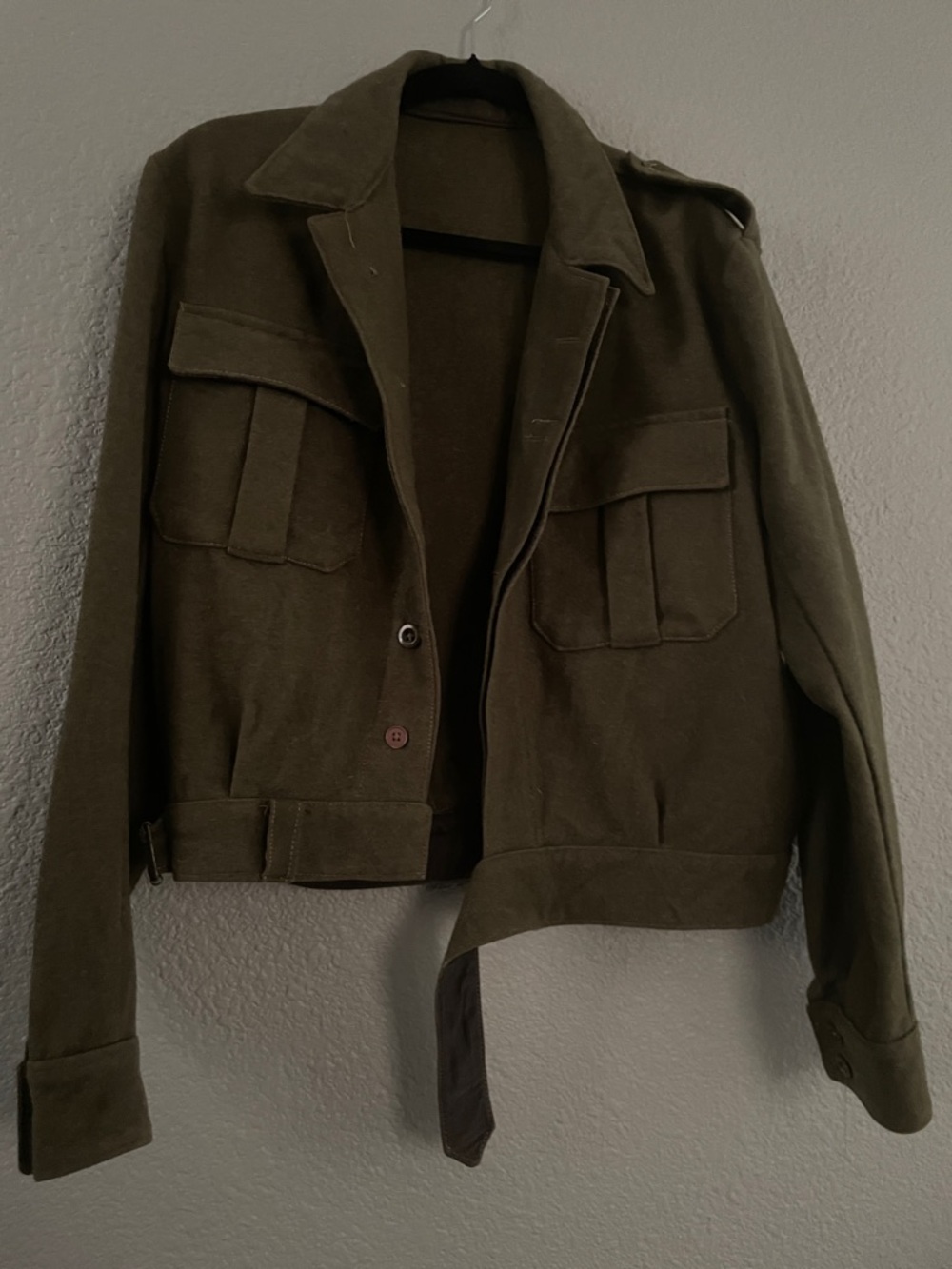 Women's Olive Green Military-Style Jacket